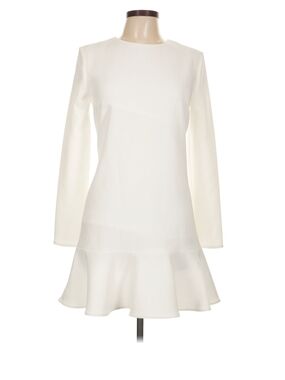The Kooples White Long-Sleeve Flounced-Hem Dress